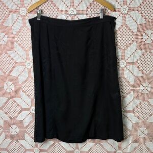 Vintage Kara Casual 100% Silk Black  Skirt